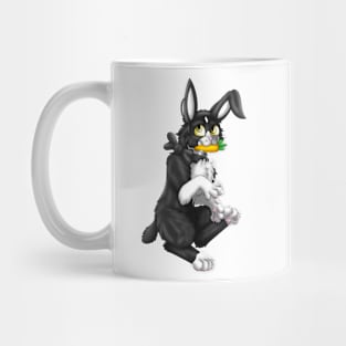 Bobtail BunnyCat: Tuxedo Bicolor (Black) Mug